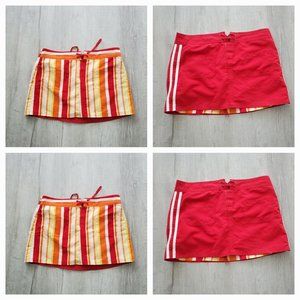 Target Brand swim Board shorts/ skirt reversible  Women size M pink/stripes
